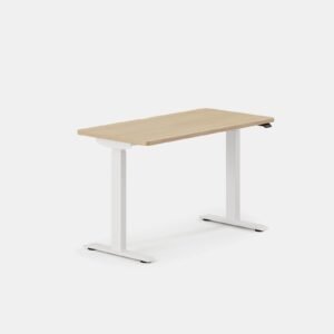 Duo Standing Desk – Woodgrain / White / 48 inches x 24 inches